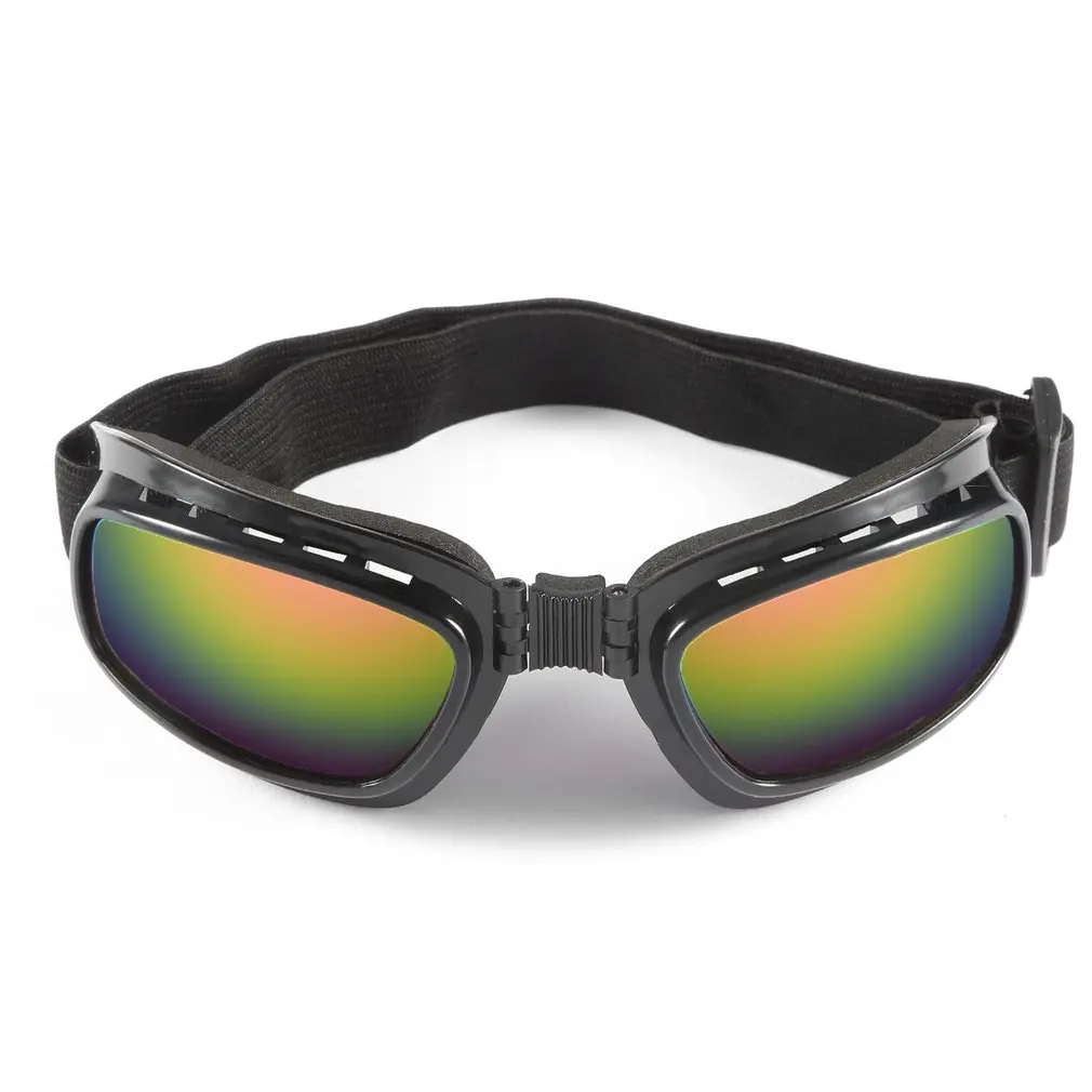 

Folding Vintage Motorcycle Glasses Windproof Dustproof Ski Goggles Off Road Racing Eyewear Glasses Adjustable Elastic Band