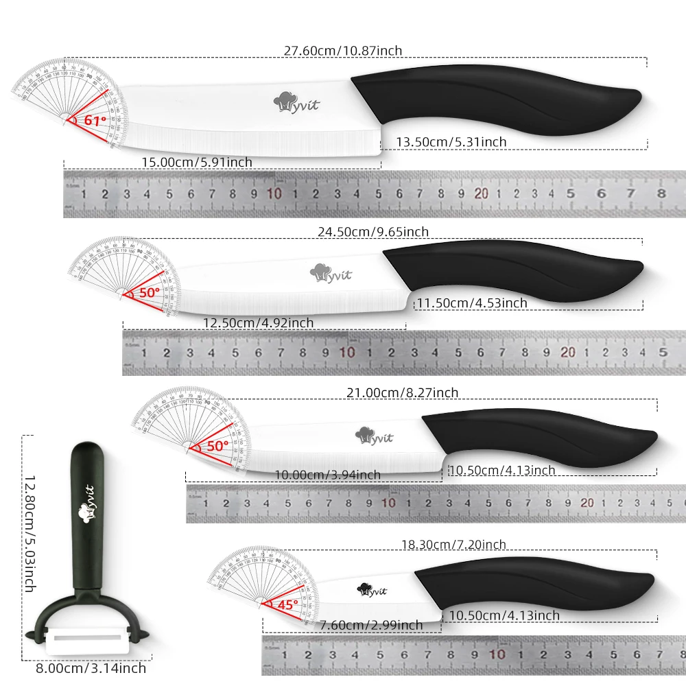 Керамический нож 3 4 5 6 дюймов практичный шеф-повара для ломтиков фруктов лезвие
