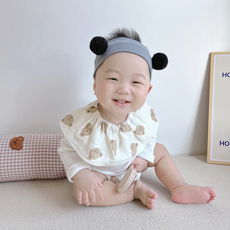 

New Style Baby Bibs Cotton Accessories Fashionable Feeding Korean Style Burp Cloth Newborn Drool Bibs Apron Cotton Bandana Bibs