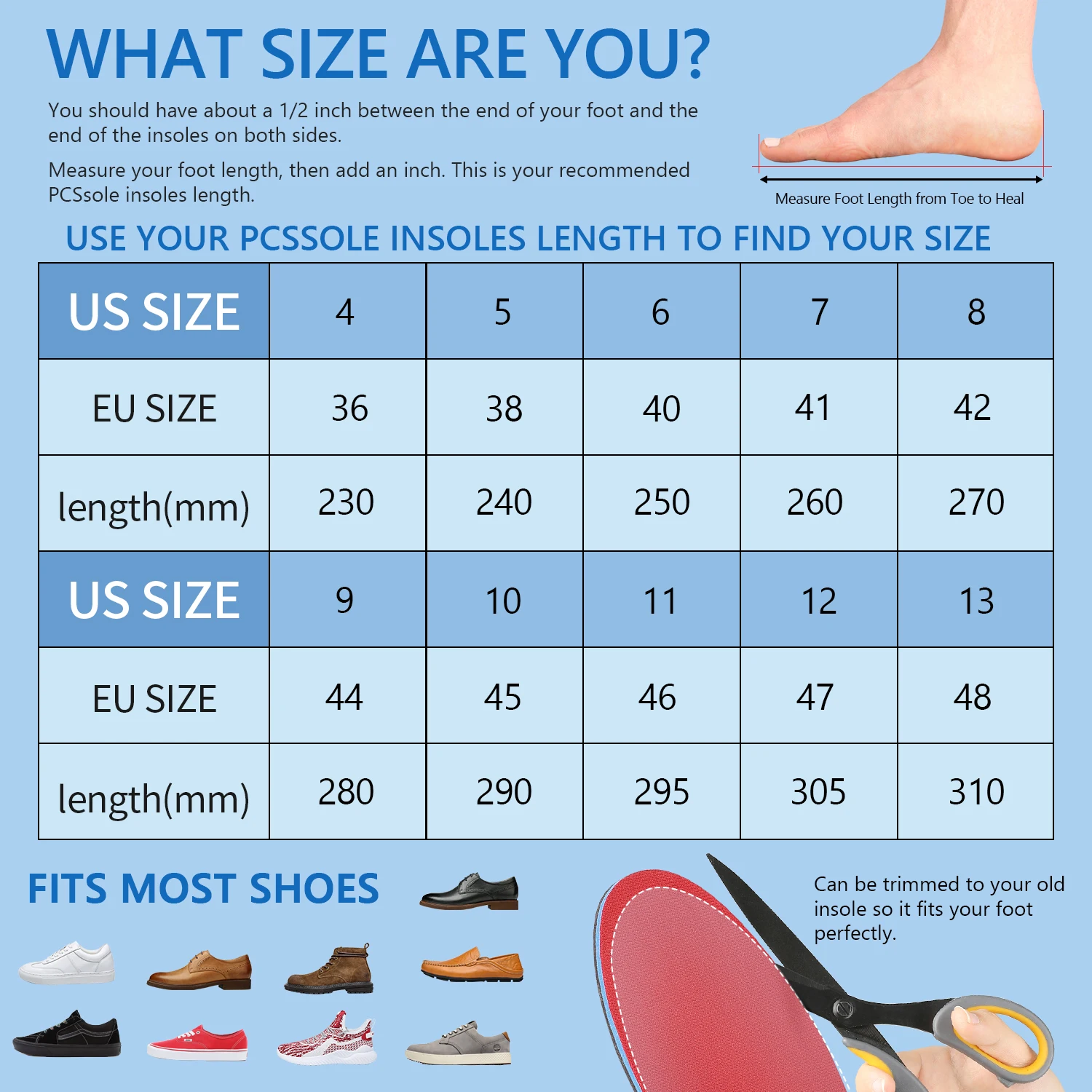 PCSsole Flat feet orthopedic soles insoles arch pads X/O leg orthopedic support Sneakers full insole breathable shock absorption