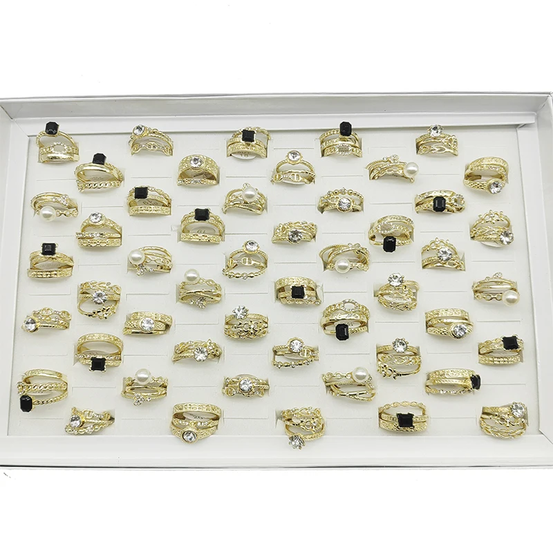 10 шт./партия женские кольца с бусинами