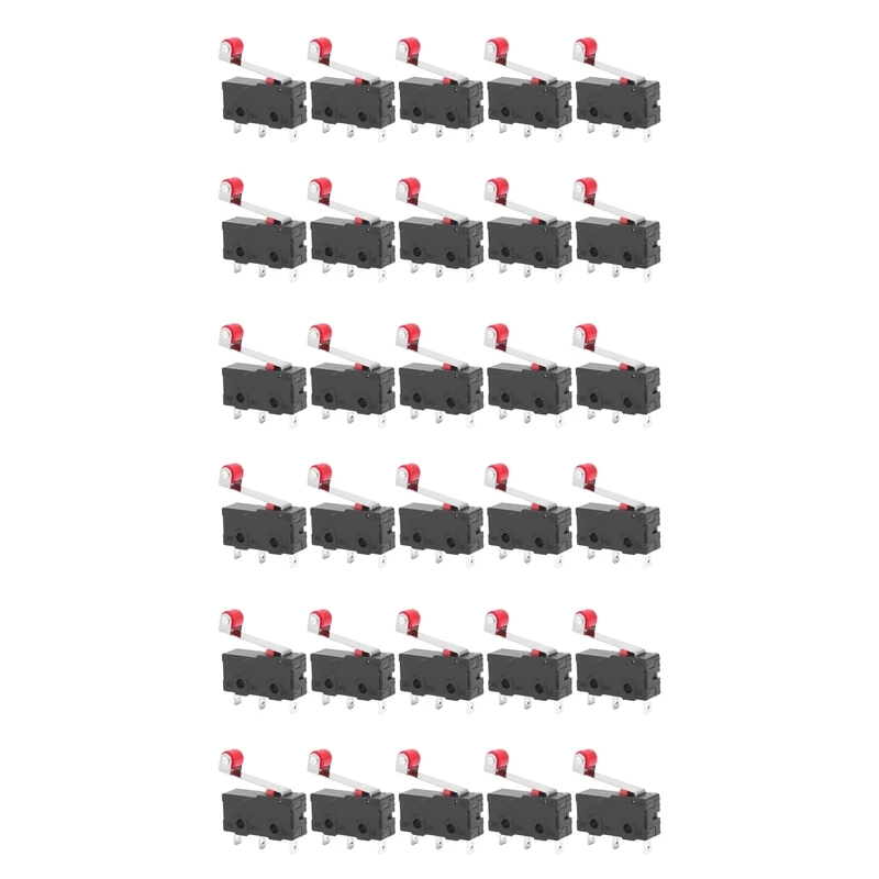 

30 Pcs Mini Micro-Limit Switch Roller Lever Arm SPDT Snap Action LOT