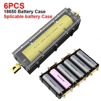 6pcs splicable 18650 battery storage box case solder free diy batteries clip holder 21700 batteries container power bank cases