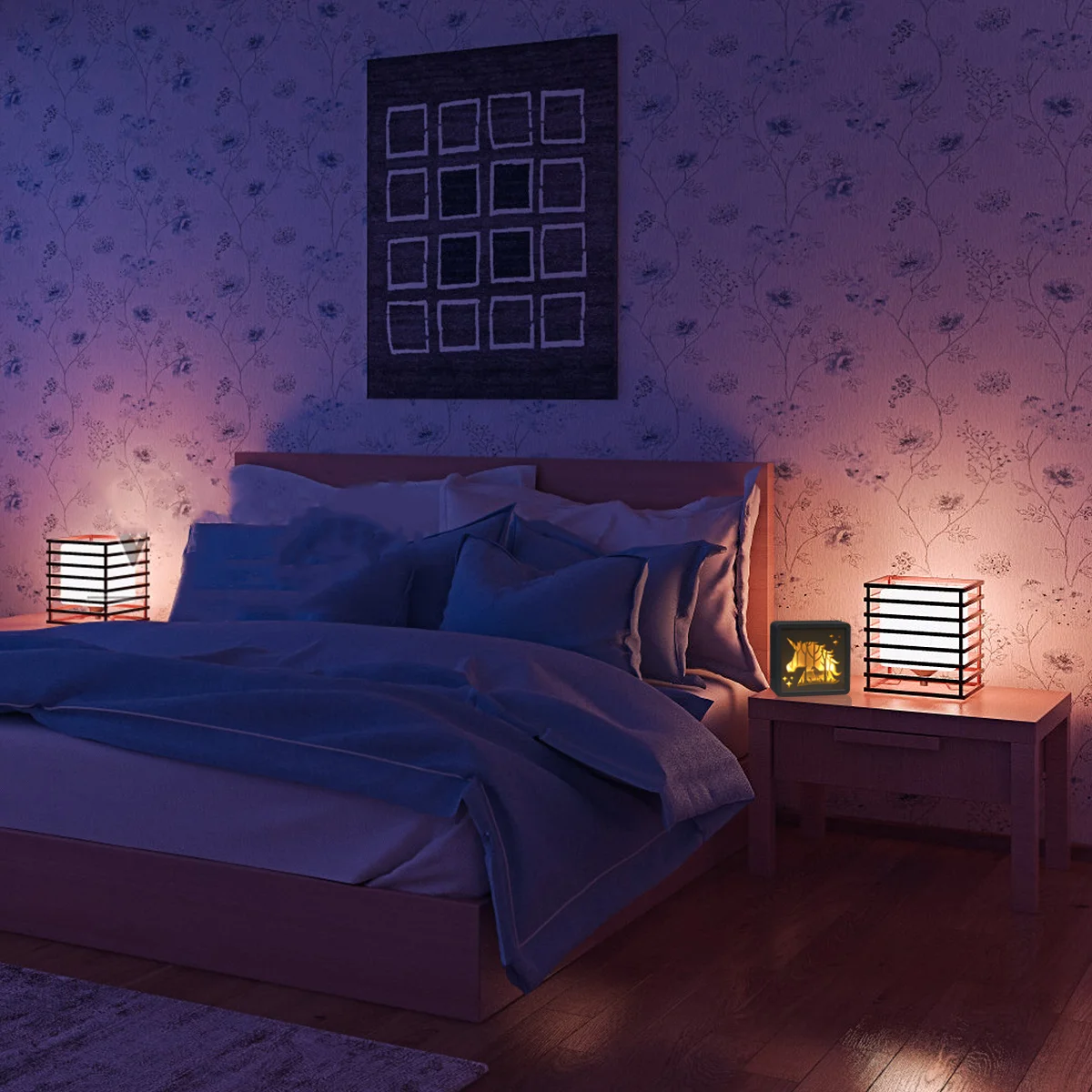 Единорог Свет Ретро 3D Коробка для вырезания из бумаги Внутренние декоративные