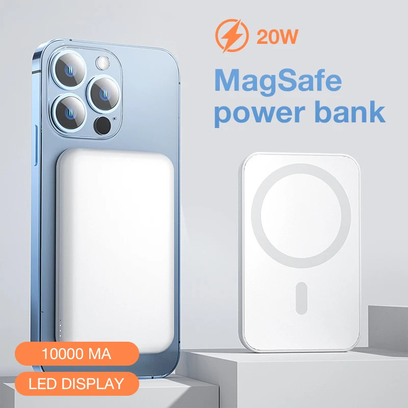 Портативный магнитный беспроводной внешний аккумулятор для iPhone запасной