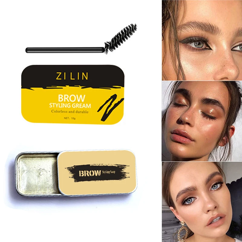 

10Pcs Eyebrow Soap Wax Fluffy Feathery Eyebrows Pomade Gel for Eyebrow Styling Makeup Soap Brow Sculpt Lift Wax Brow Styling Gel