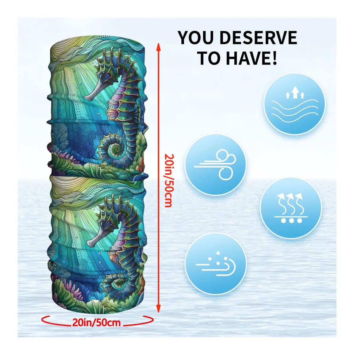 Sea шарф с рисунком лошади шейный платок маска для лица из полиэстера