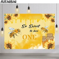 bee baby one birthday banner customize photo background custom childrens party supplies backdrops party decor studio props