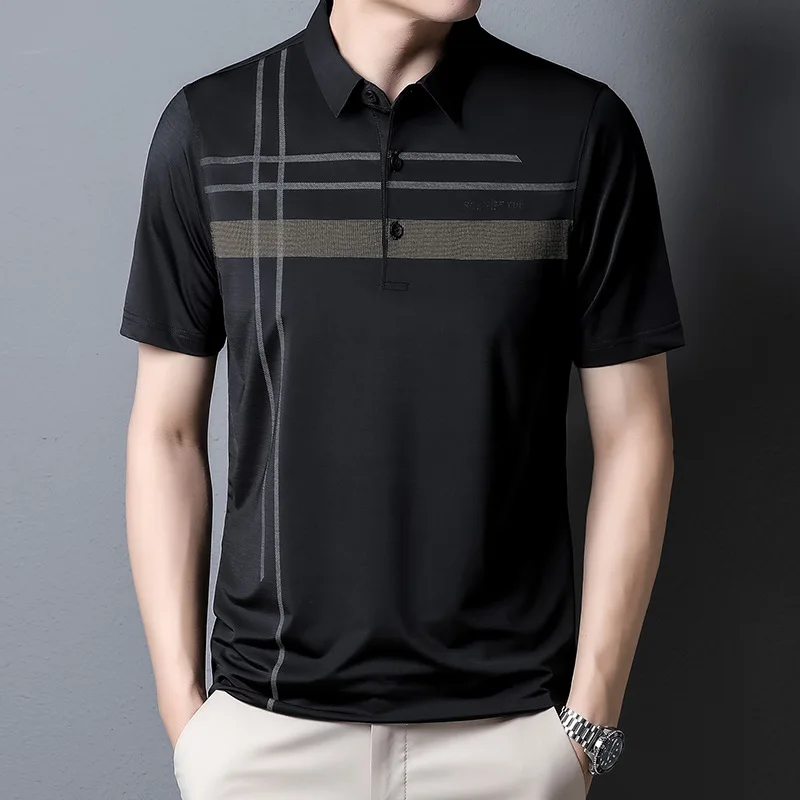 

Рубашка-поло мужская облегающая, модная брендовая блуза с тонкими лацканами, повседневная одежда, разные цвета, лето