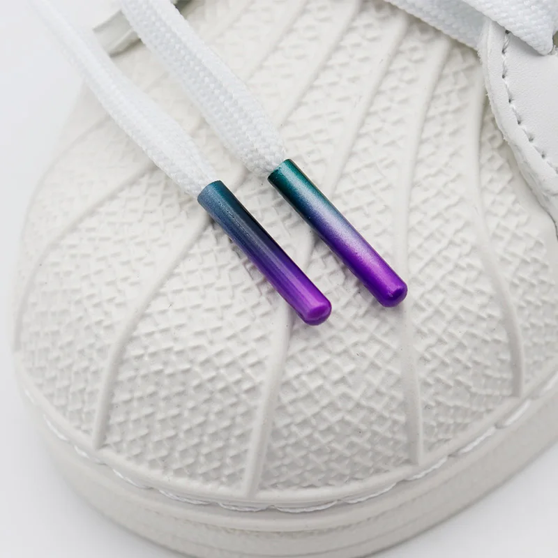 Weiou Lace Metal Tips 100Pcs Wholesale 22*3.8MM Sneaker Canvas Boots Decorative Aglets Purple/Red Gradient Shoelace Accessories