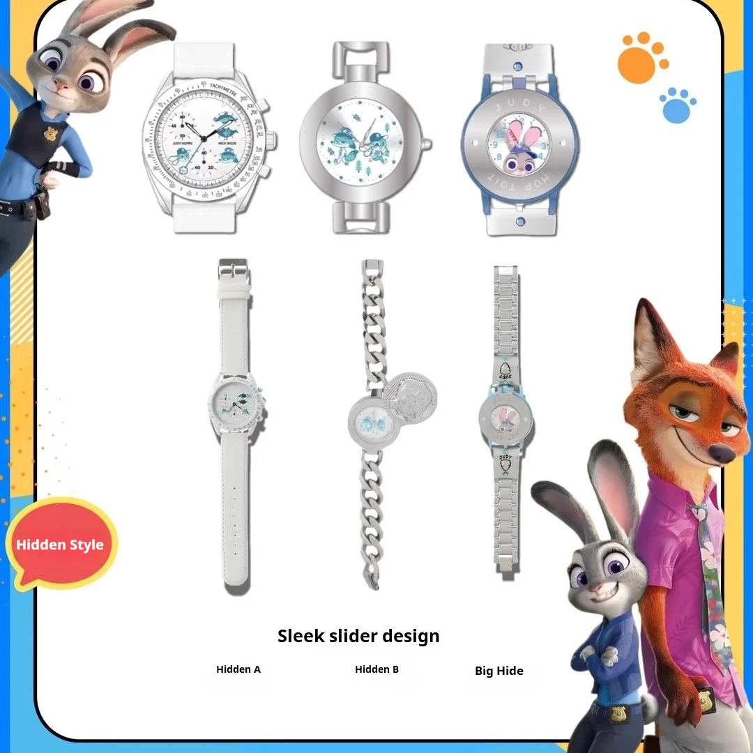 Фото Новые часы Disney Zootopia с милым мультяшным дизайном, коллекционная коробка-сюрприз, модные аксессуары, наручные часы, подарочная коробка-сюрприз для детей, девочек и фанатов №3