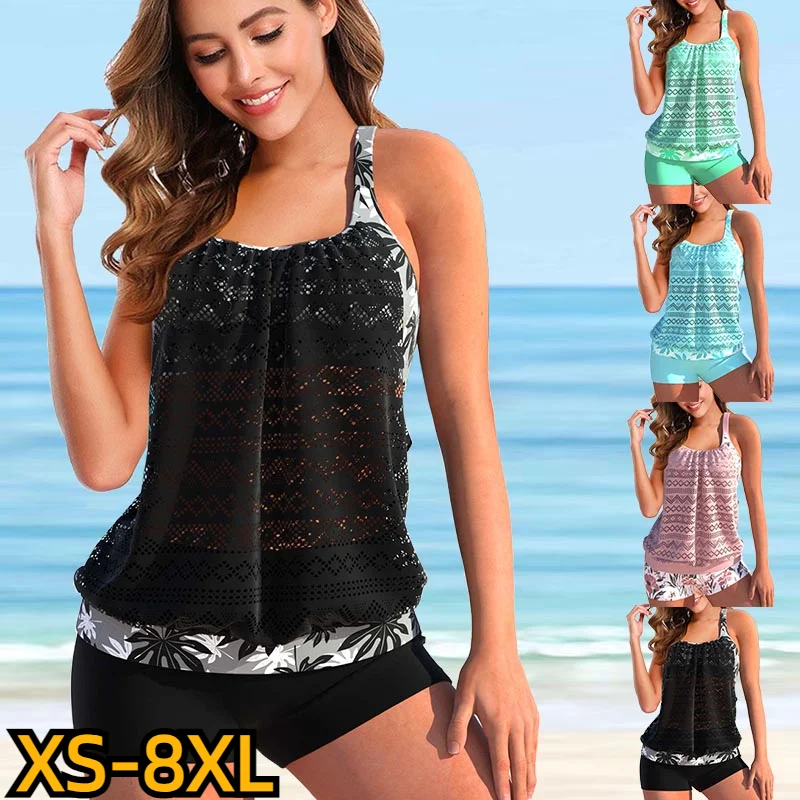 2023 женские Танкини с высокой талией, Летний Новый дизайн, купальники с принтом, купальник, бикини, купальный костюм, комплект из двух предметов, женский пляжный костюм