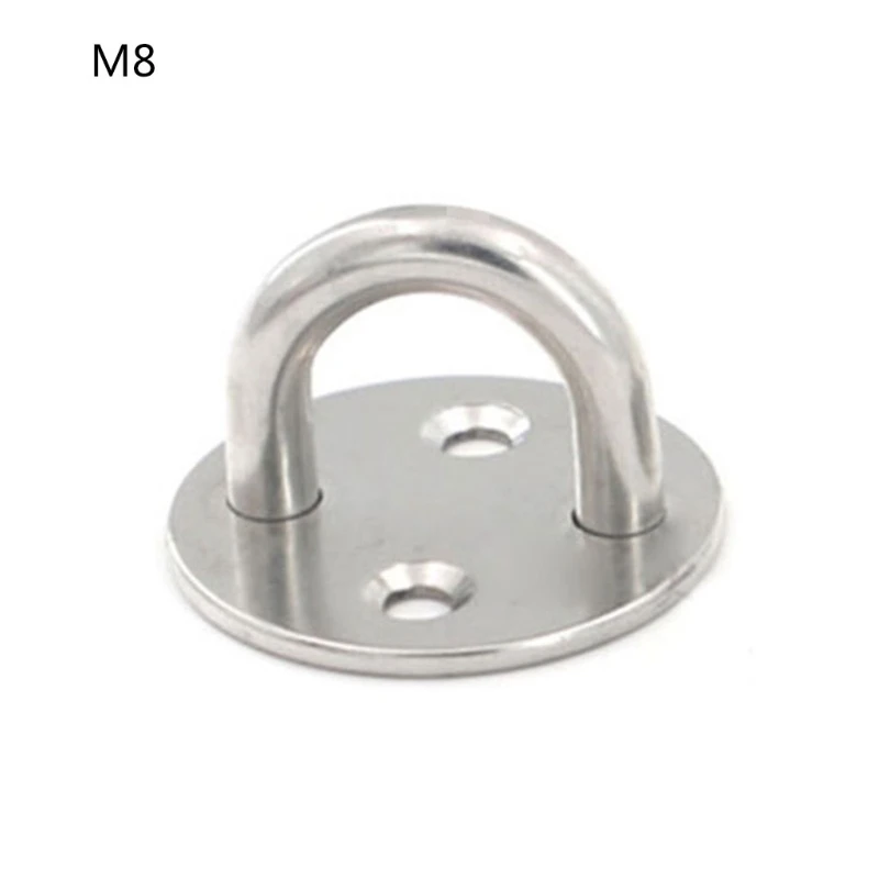 

For Boat Marine Swing Hammock Pad Eye Plate 316 Stainless Steel U-Shaped Staple Ring Hook