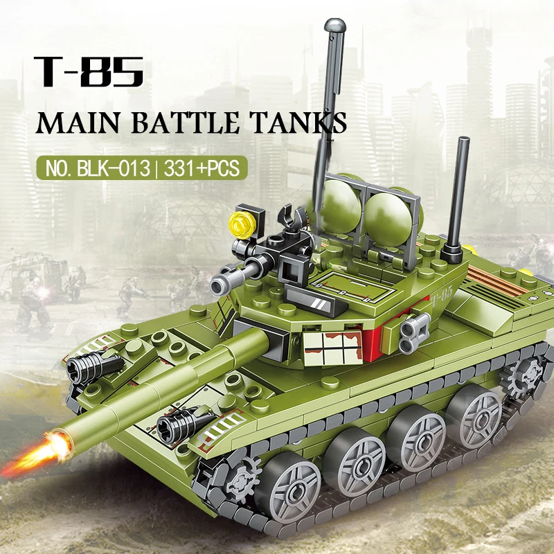 

Конструктор детский в сборе, основной боевой танк 85 типа, милитари, подарок на день рождения