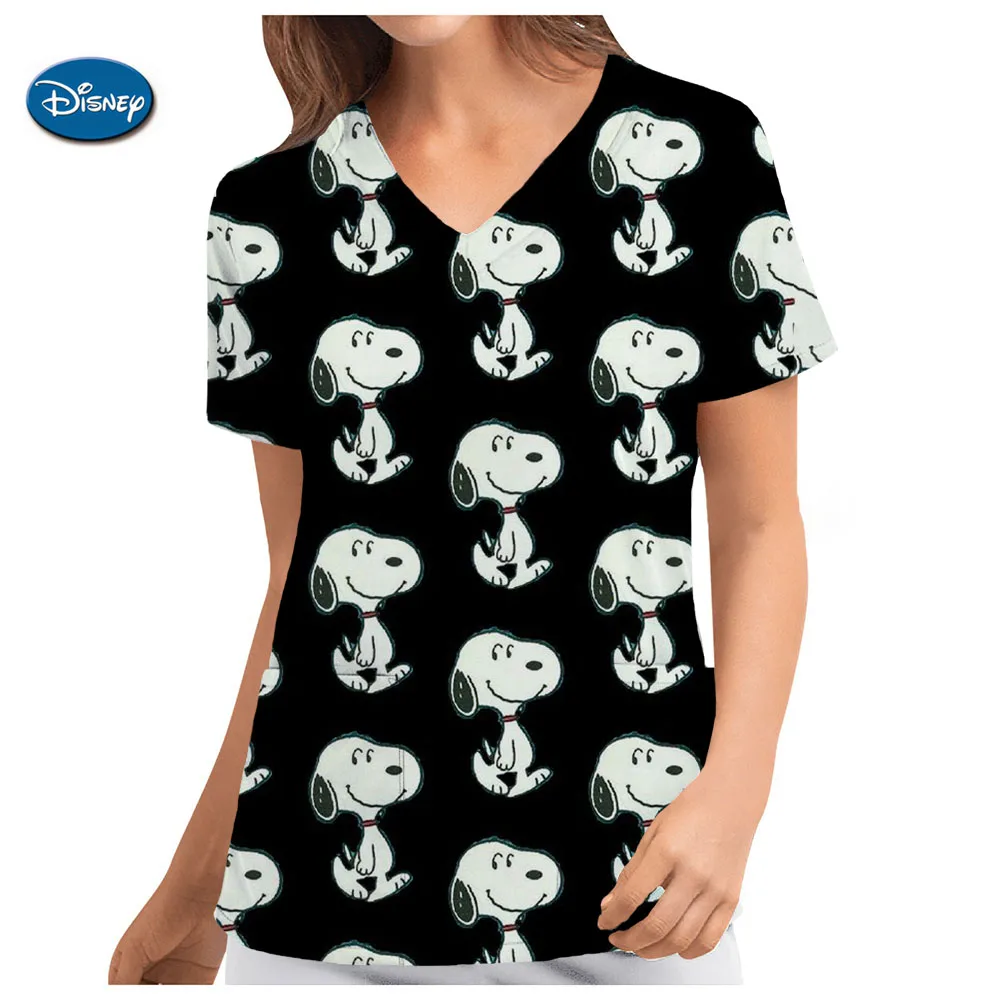 Футболка America Snoopy Женская Повседневная Рабочая Униформа для больницы с V-образным