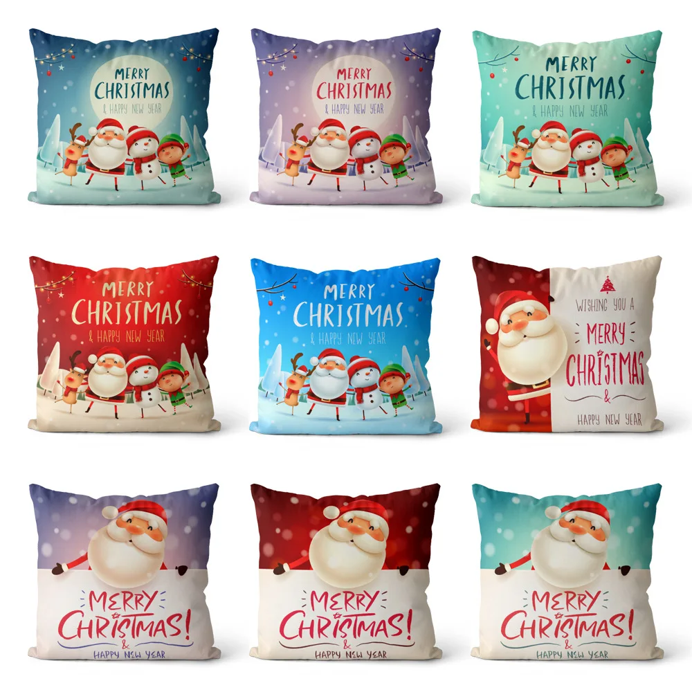 

Popular Cartoon Christmas Square Pillow Cover Living Room Bedroom Decorative Pillow Cover Bedroom Accessories
