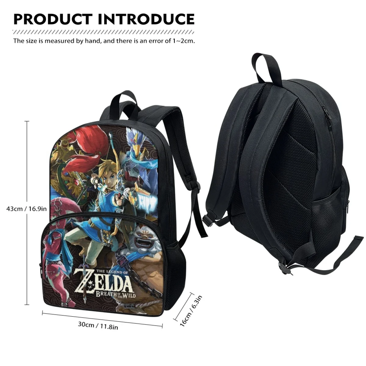 FORUDESIGNS Zelda Game Print Backpacks Boys Shoulder Bags for Travel Men Laptop Backpack Teenager Children School Bags Bookbag