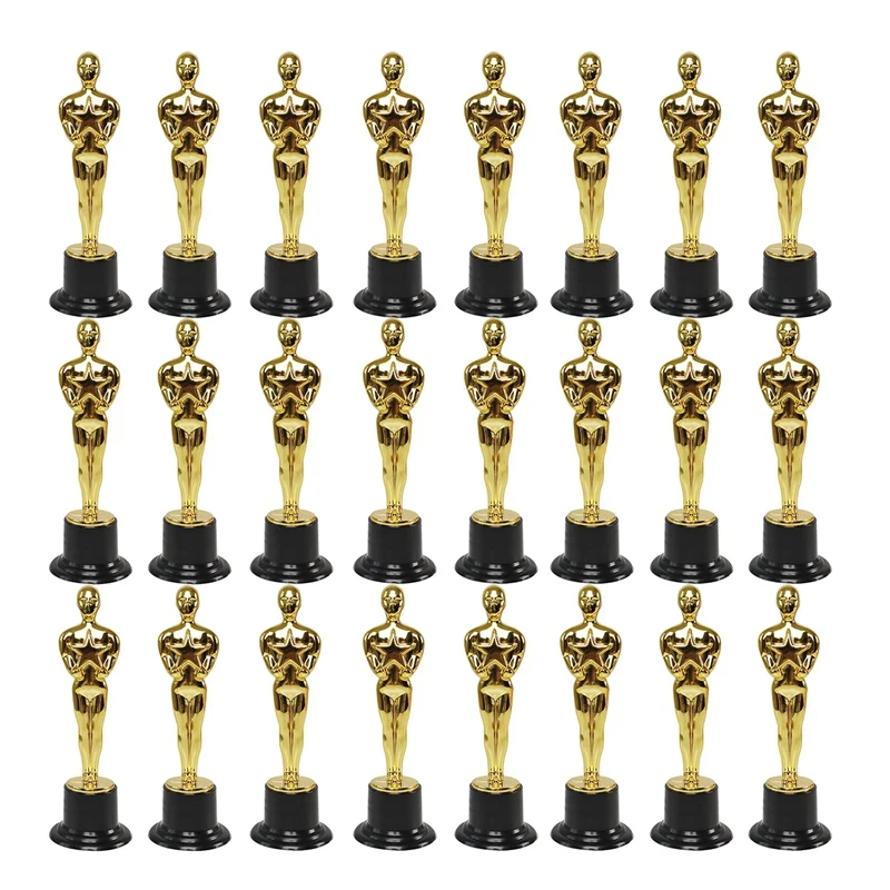 

24 Pack Plastic Gold Star Award Trophies Statuette For Party Favors,School Award,Game Prize,Party Prize