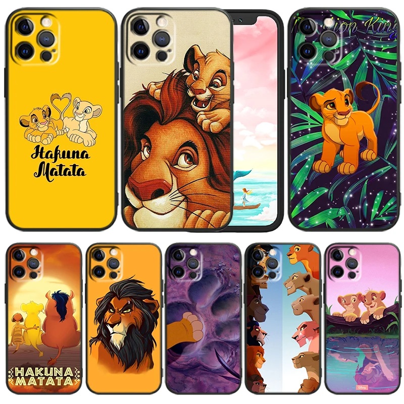 

Disney The Lion King Phone Case For iPhone 14 13 12 Mini 11 XS Pro Max X XR 8 7 6 Plus 5 SE 2020 Black Funda TPU Cover