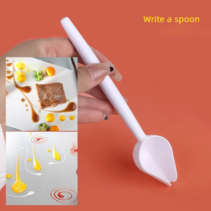 Sauce Painting Spoon Plastic Kitchen Restaurant Western Food Baking Dessert Decoration Art Draw Spoons