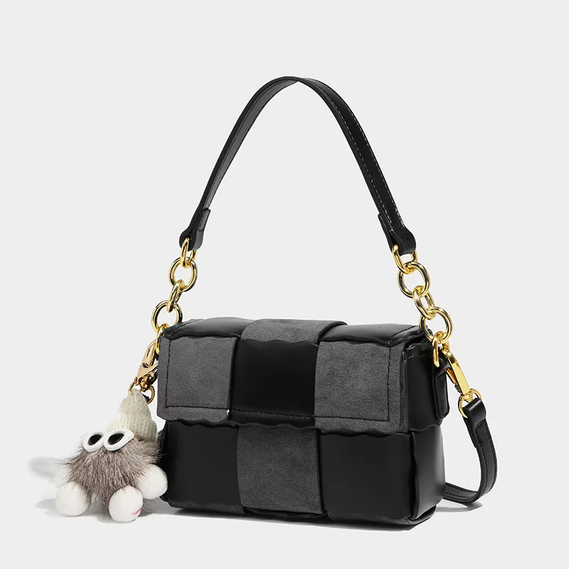 

New fashion sense underarm bag niche design biscuit bag stitching bag women's bag shoulder bag