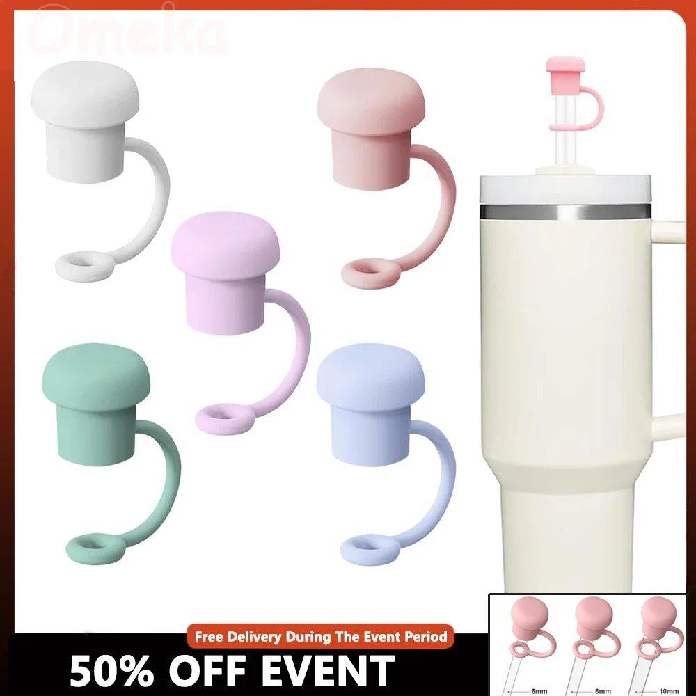 5 Упаковок Многоразовых Силиконовых Соломенных Топперов Соломенные Колпачки Для