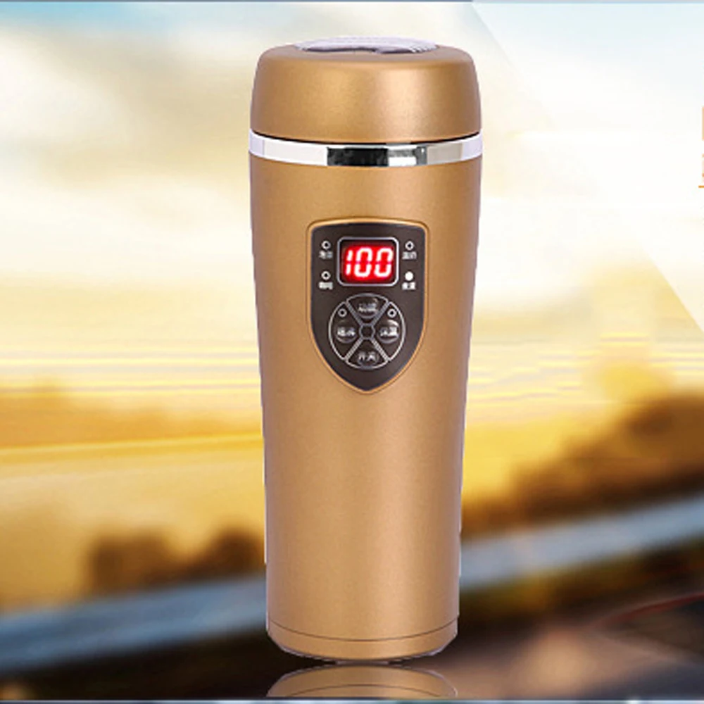 

12 В/24 В 100 Вт 380 мл автомобильный нагревательный стакан автомобильный прикуриватель маленькая бытовая техника 100 градусов электрический чайник термос чашка