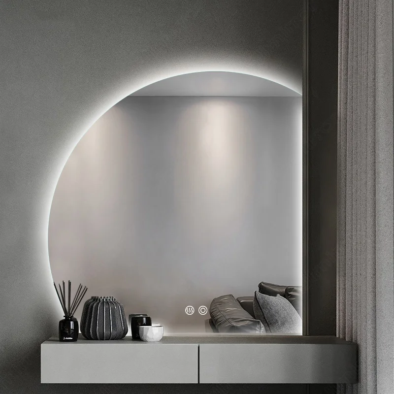 

Wall Makeup Mirror Led Light Dressing Table Irregular Mirror Backlight Salon Espejos De Pared Para Dormitorio Moon Mirror