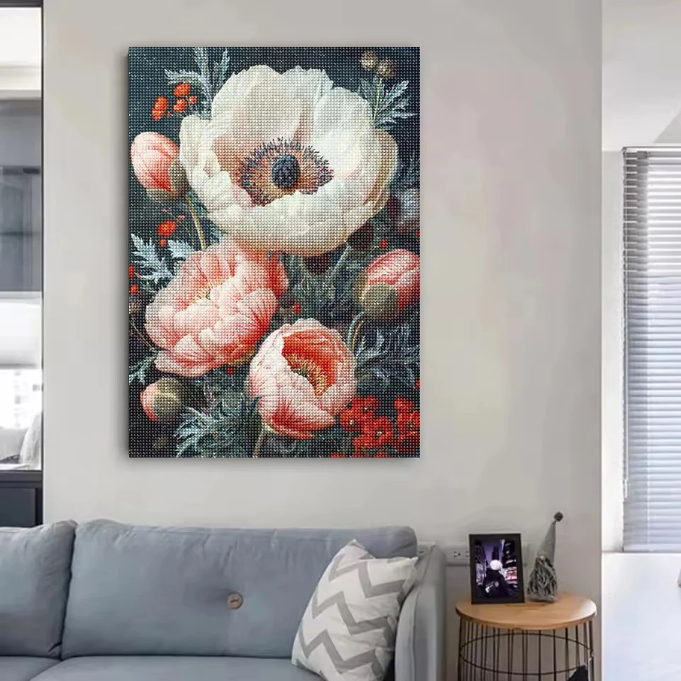 Фото Наборы для алмазной вышивки DIY: Цветы, бабочки, пчелы, полная выкладка, алмазная мозаика, вышивка крестом, декор для дома, подарок №2