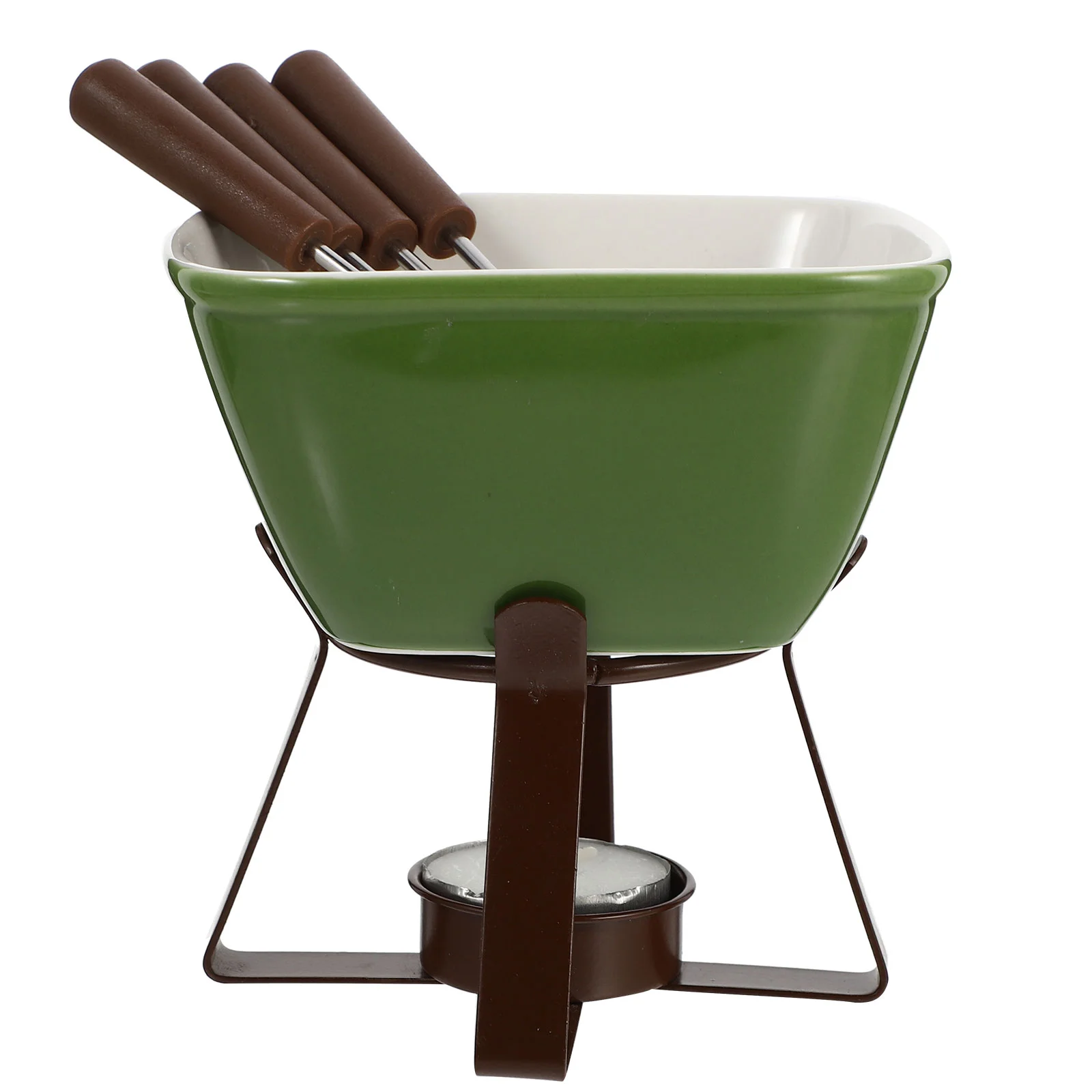 

Set Cheese Pot Fondue Butter Melting Ceramic Chocolate Melt Warmercandle