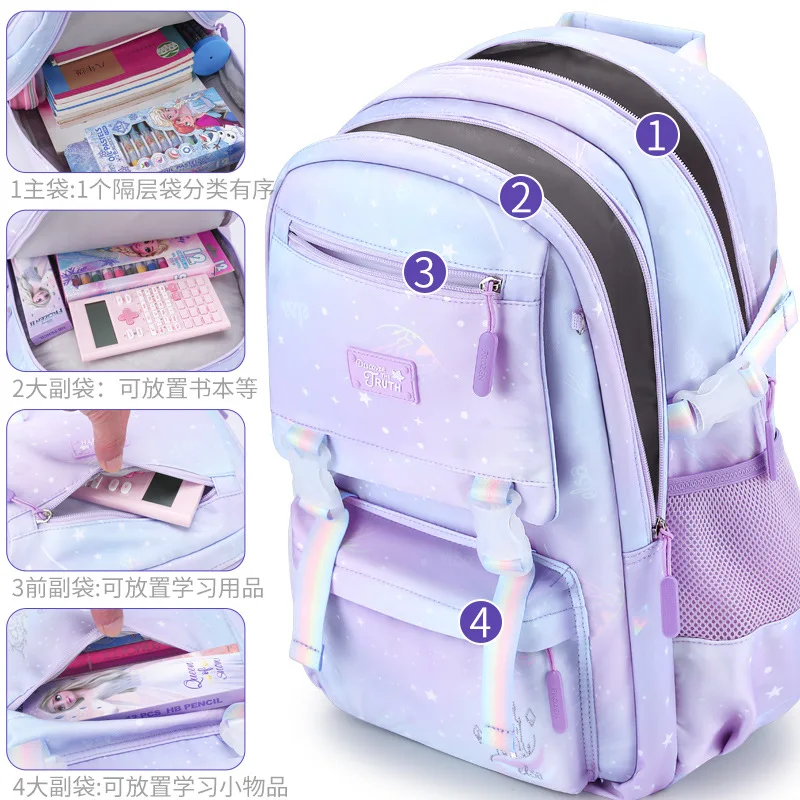 2022 New Original Disney deluxe dream series girls' schoolbag, lightweight design, large capacity Disney children's backpack