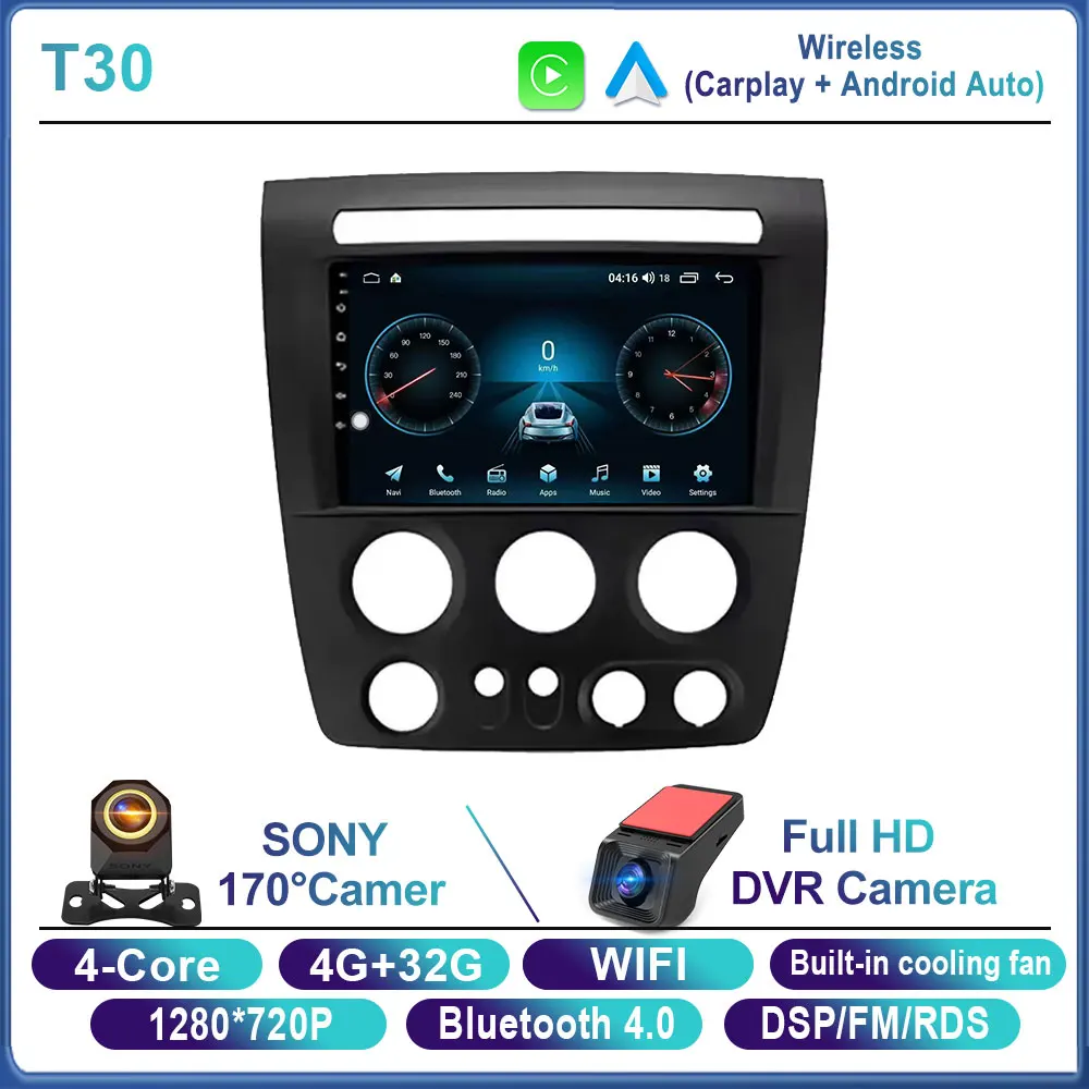 

Android 15 для Hummer H3 1 2005-2010 Автомобильный радиоприемник Мультимедийный видеоплеер Навигационный стерео GPS Беспроводной Carplay 4G WIFI BT QLED