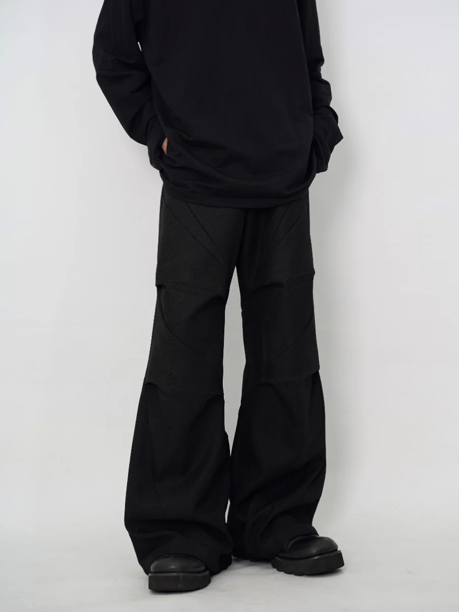 

Новинка 2023, мужская и женская одежда 27-46, Многослойные брюки-Швабра в форме смятых бриллиантов с широкими штанинами, модные костюмы