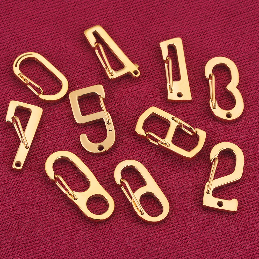 2 шт. карабины из нержавеющей стали для ювелирных изделий, буквенно-цифровая пряжка для изготовления ожерелий и браслетов