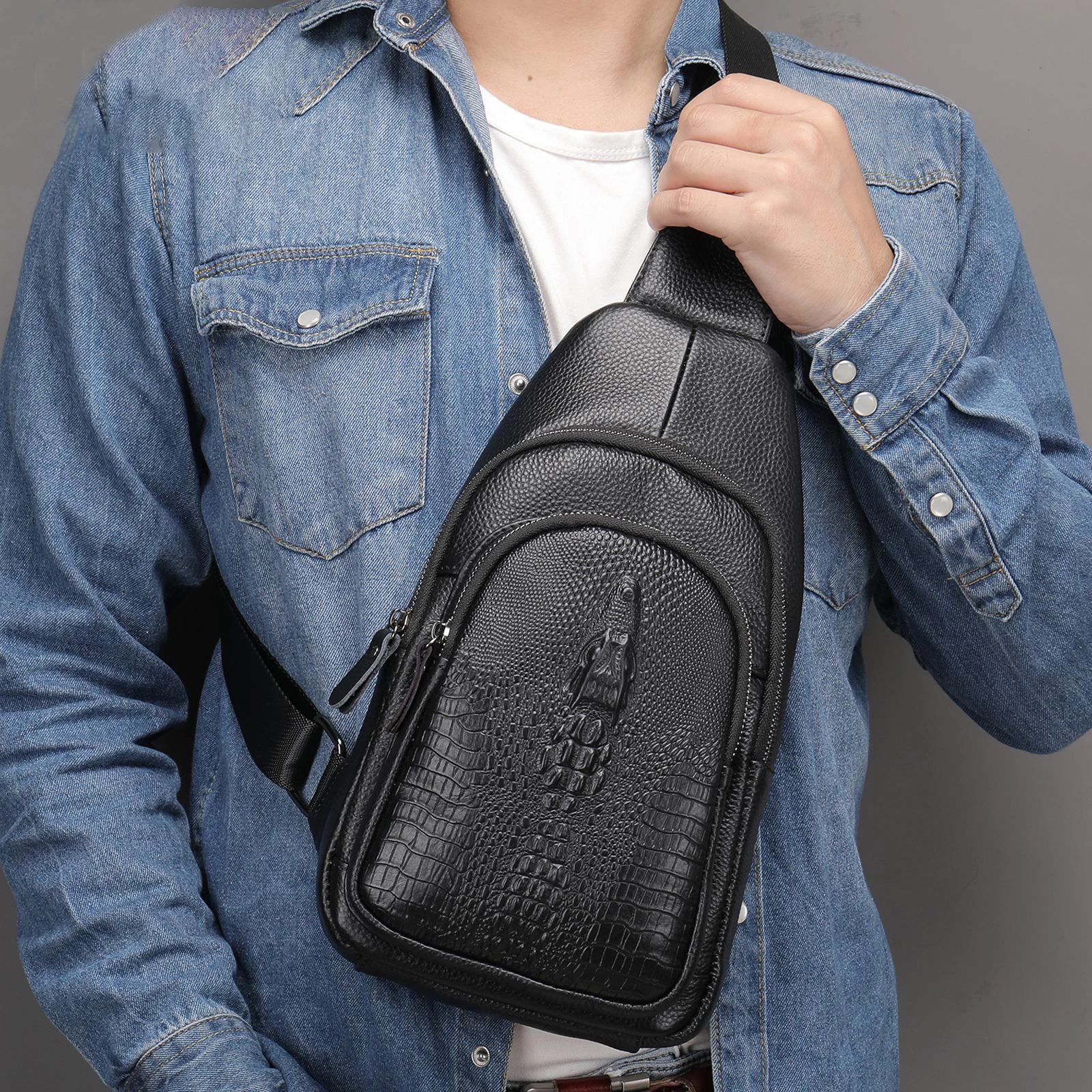 

B171 Brands Men Chest Bags Man Bags Shoulder Crossbody Vintage Printed Shoulder For Male Sling Backpack