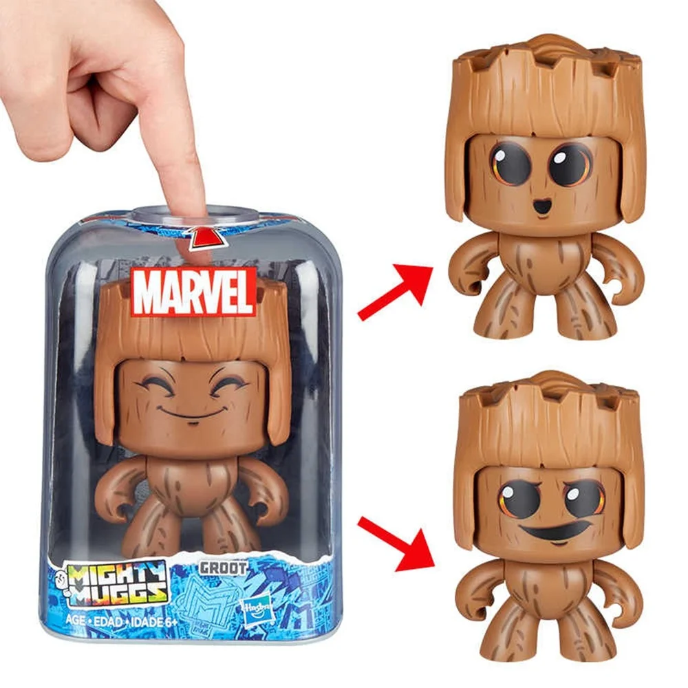 

Marvel Mighty Muggs Spider-Man Black Widow Captain America Groot Head Face-changing Doll Toys for Kids Children Birthday Gift