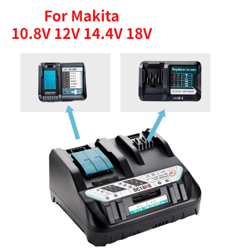 

Зарядное устройство для литий-ионных аккумуляторов Makita, 18 в, 14,4 В, 10,8 В, 12 В