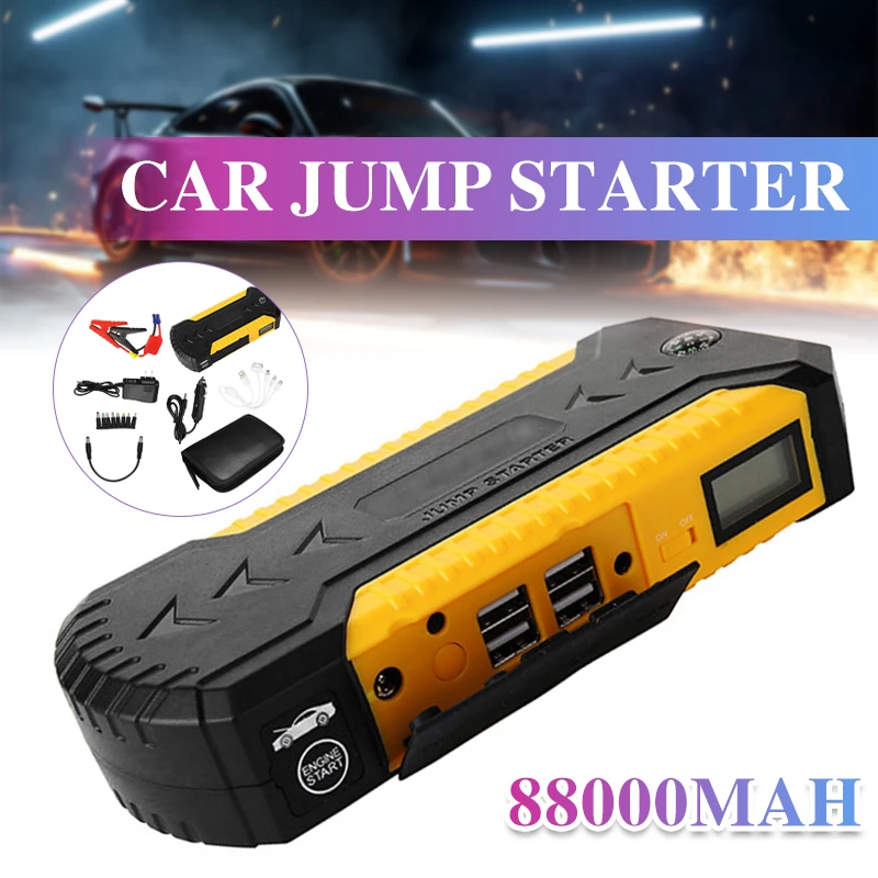 

88000 мАч автомобильное аварийное пусковое устройство 12 В А, портативное автомобильное пусковое устройство, внешний аккумулятор, усилитель а...