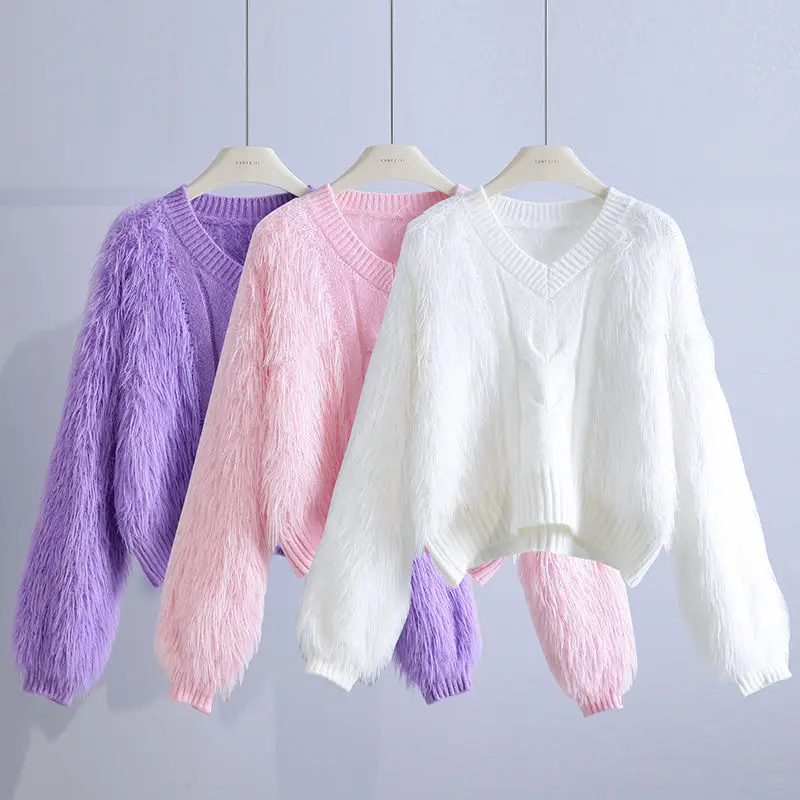 

Sweater for Women Autumn and Winter Korean Style Loose Pullover Long Sleeve Sweater Top Y2k Clothes Pullover Oversize Women V434