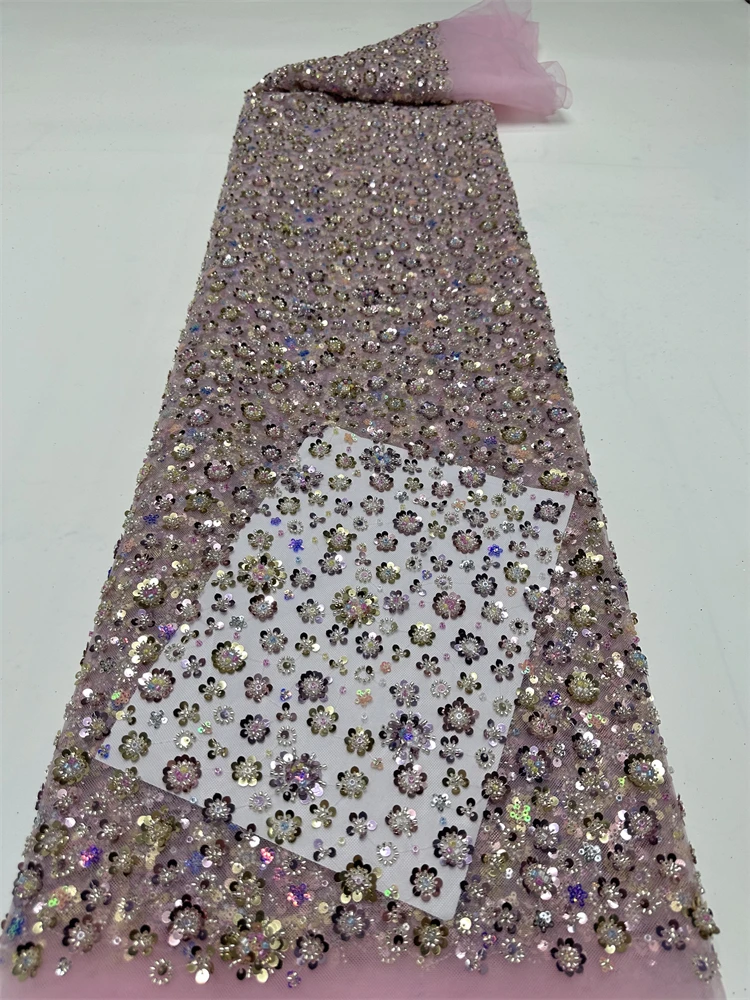 Африканские бусины тюль для жениха кружевная ткань 2024 Высококачественная