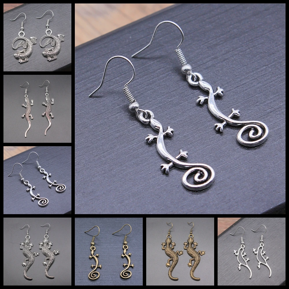 

Handmade Simple Design Animal Lizard Gecko Earrings Women Vintage Drop Earrings Fashion
