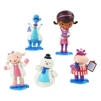 7cm 5pcslot doc mcstuffins figures doctor lambie sheep stuffy dragon hallie hippo chilly snowman model toys for playing house