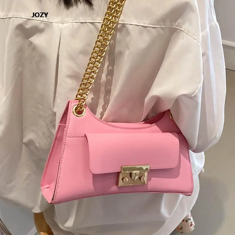 

New Fashion Chain Handbags Luxury Designer Classic Shoulder Bag For Women 2023 Summer Simple Style MultiColour Leather Crossbody