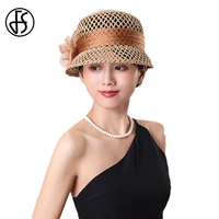 fs british summer straw fisherman hats for women sun hats outdoors versatile cap wide brim sunshade hat fedora chapeau femme
