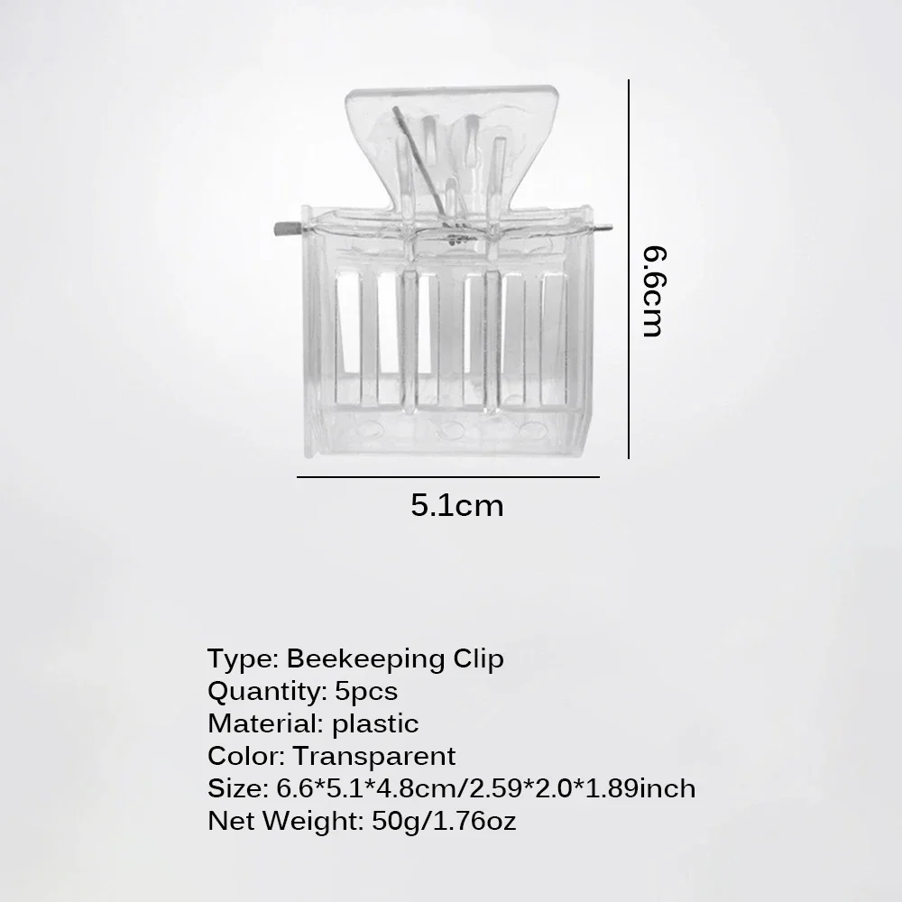 8 шт. ловец пчелиной королевы бесцветный прозрачный пластиковый зажим клетка