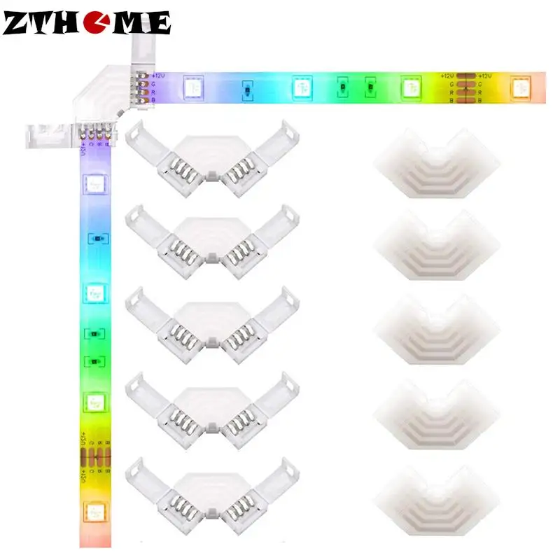 

5 шт., Светодиодная лента, 4 контакта, 10 мм, 90 градусов
