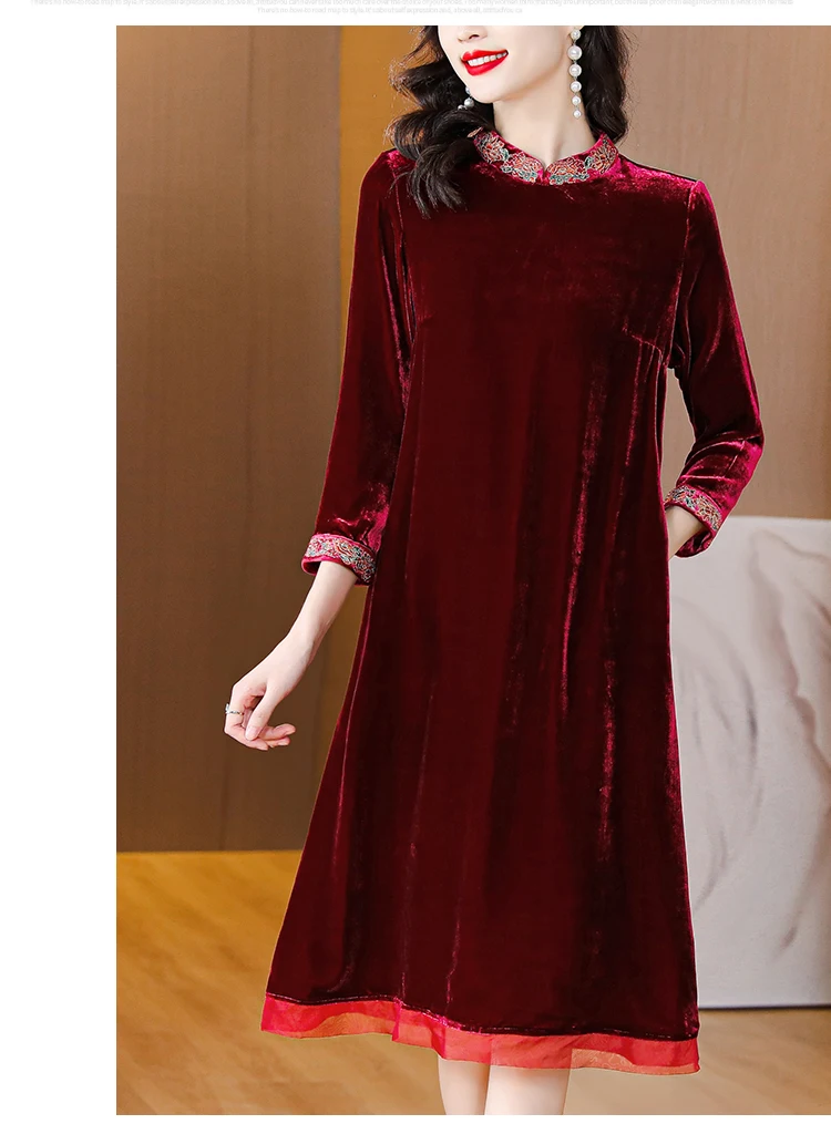 Черное Фланелевое шикарное кружевное платье-миди с расклешенным рукавом женское