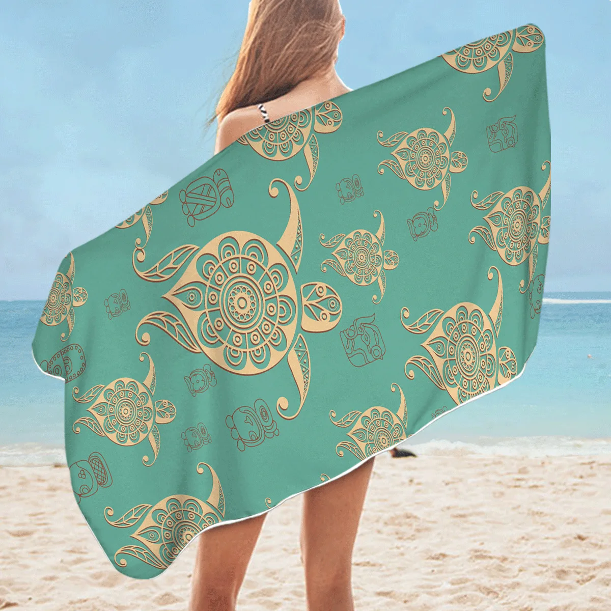 

High quality pollution-free tortoise series quick sale hot bath towel beach towel