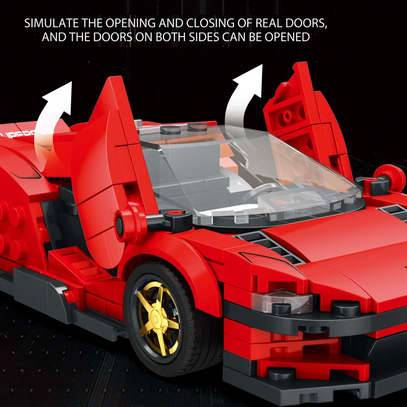 Супер красный гоночный спортивный технический автомобиль MOC модель