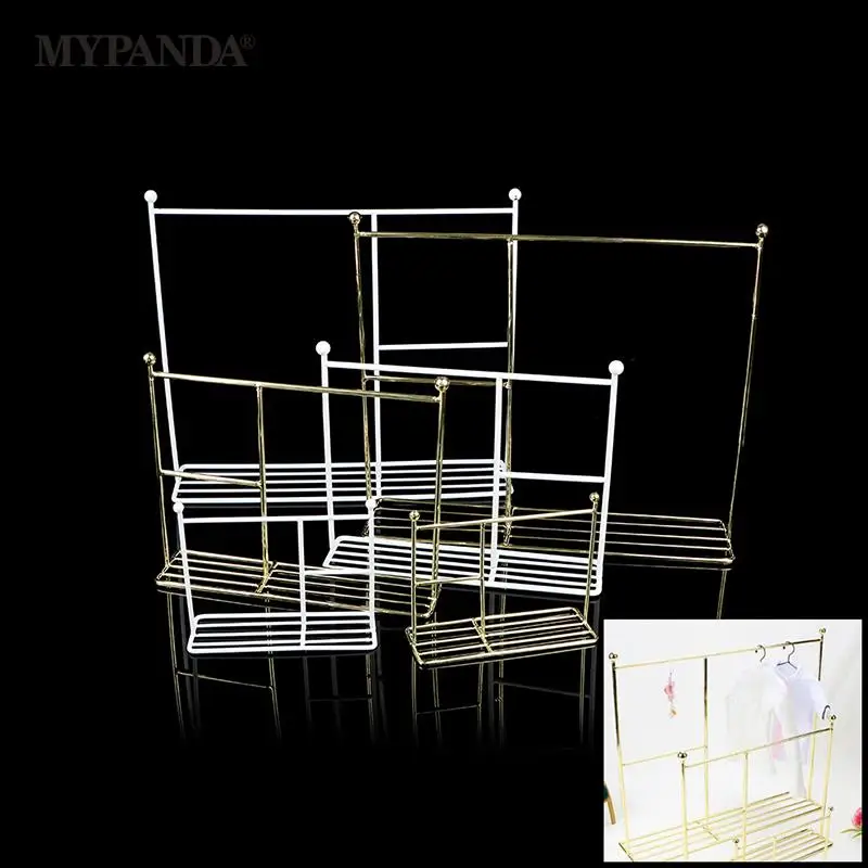 

1pcs Dollhouse Clothes Drying Laundry Rack 1/6 1/8 1/12 Dolls Dress Hangers Organizer Pretend Play For Girls